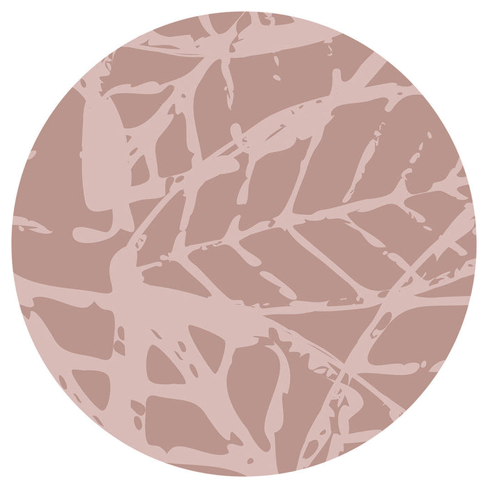 LEAF STAMP MUTED PINK PATTERN ROUND COASTER