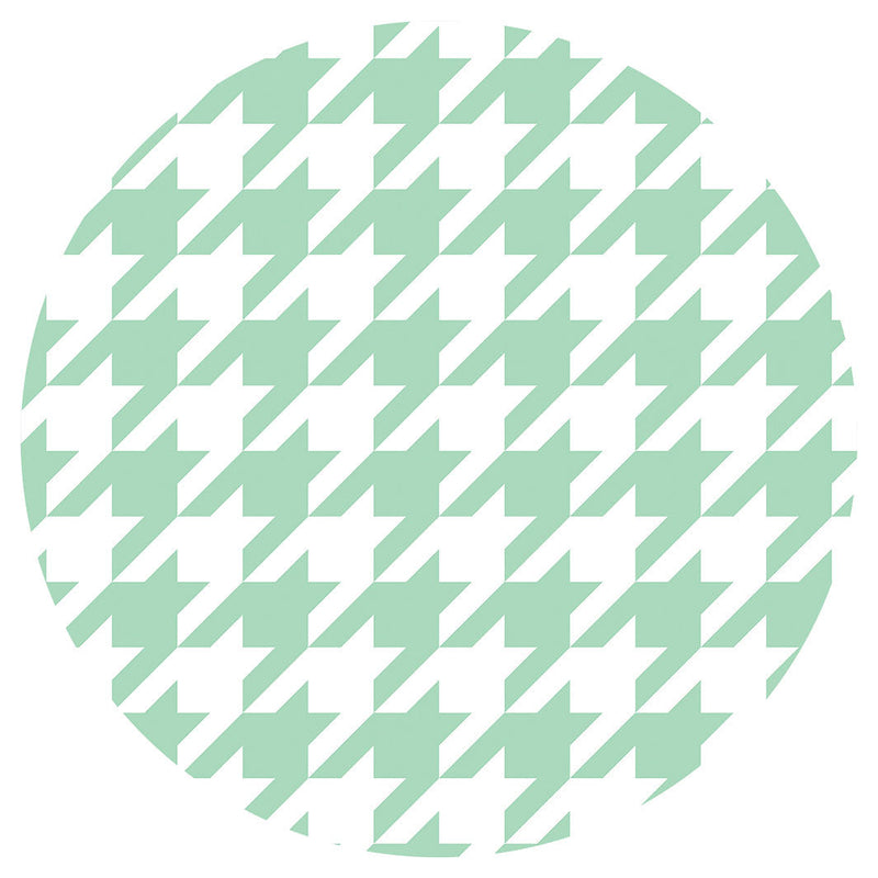 HOUNDSTOOTH LIGHT GREEN ROUND COASTER