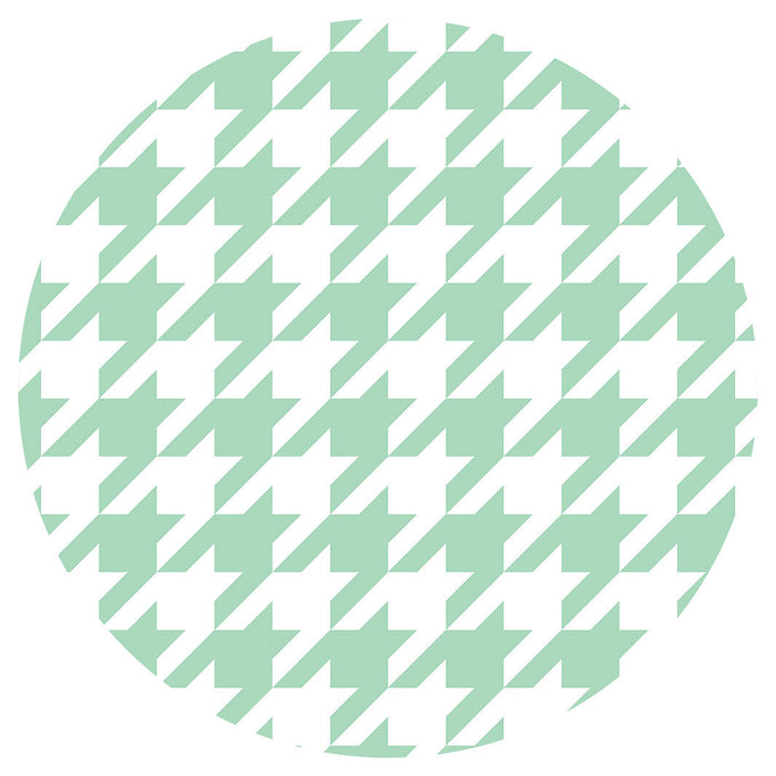 HOUNDSTOOTH LIGHT GREEN ROUND COASTER