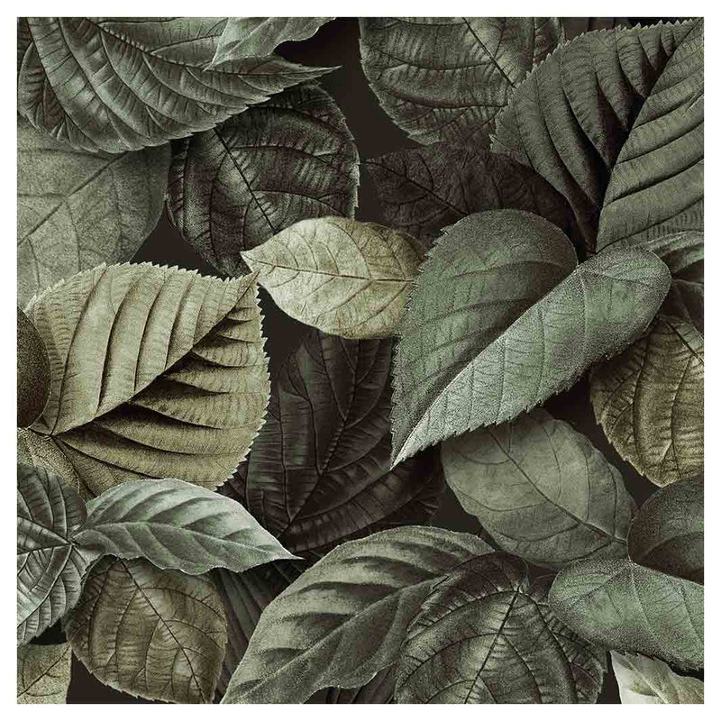 LEAVES GREEN MONOCHROMATIC LEAVES SQUARE COASTER