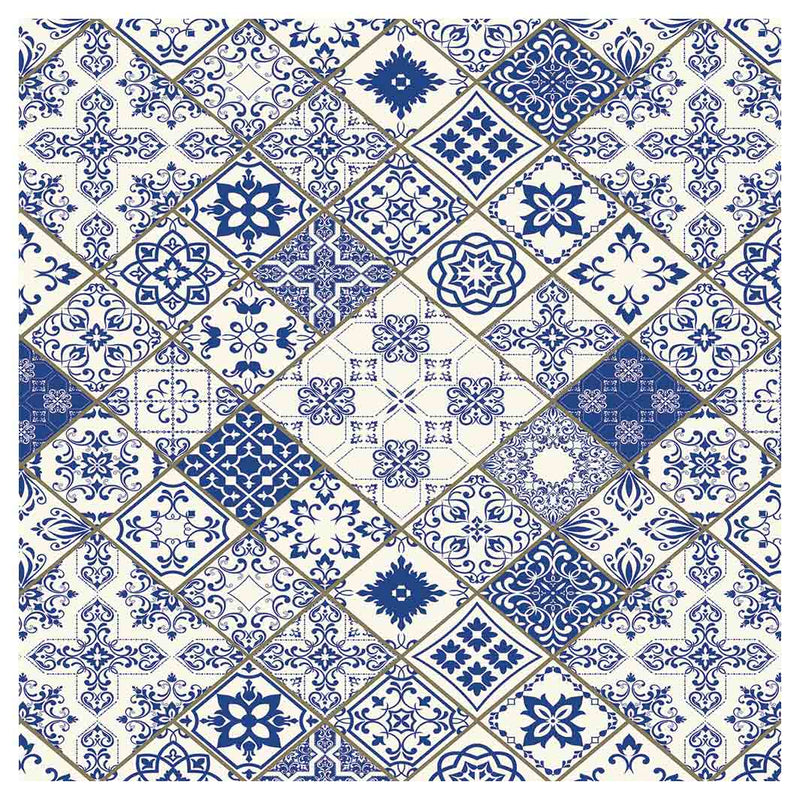 PATTERN BLUE DIAMOND LISBON SQUARE COASTER