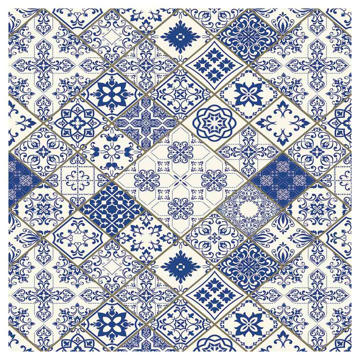 PATTERN BLUE DIAMOND LISBON SQUARE COASTER