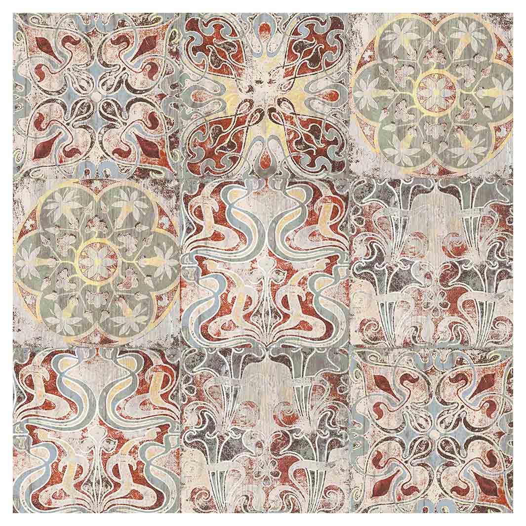 ANTIQUE FADED MOROCCAN TILE SQUARE COASTER