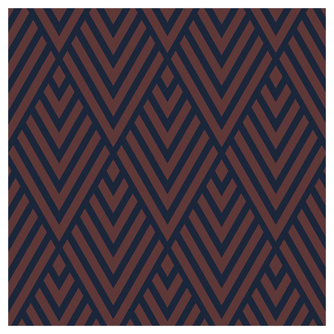 BROWN AND NAVY DIAMOND PATTERN SQUARE COASTER