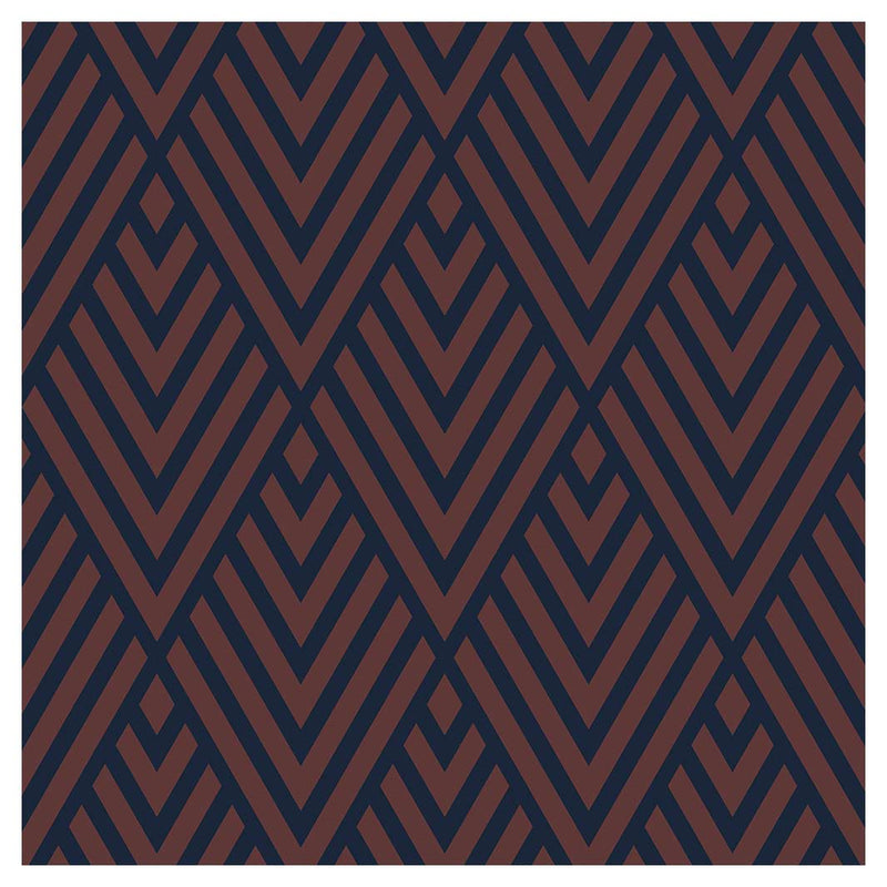 BROWN AND NAVY DIAMOND PATTERN SQUARE COASTER