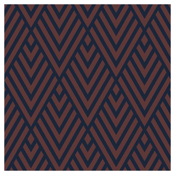 BROWN AND NAVY DIAMOND PATTERN SQUARE COASTER