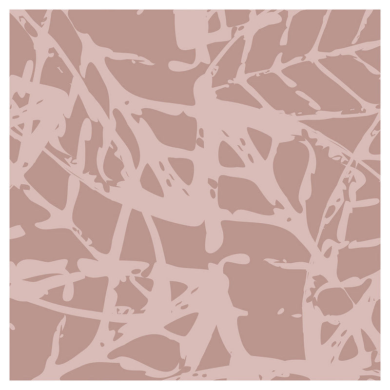 LEAF STAMP MUTED PINK PATTERN SQUARE COASTER