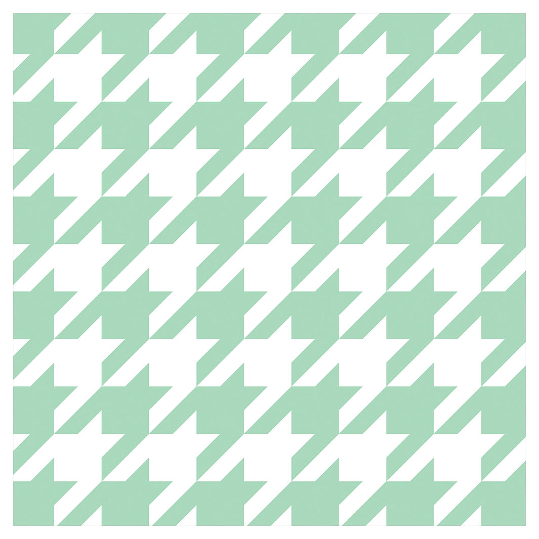 HOUNDSTOOTH LIGHT GREEN SQUARE COASTER