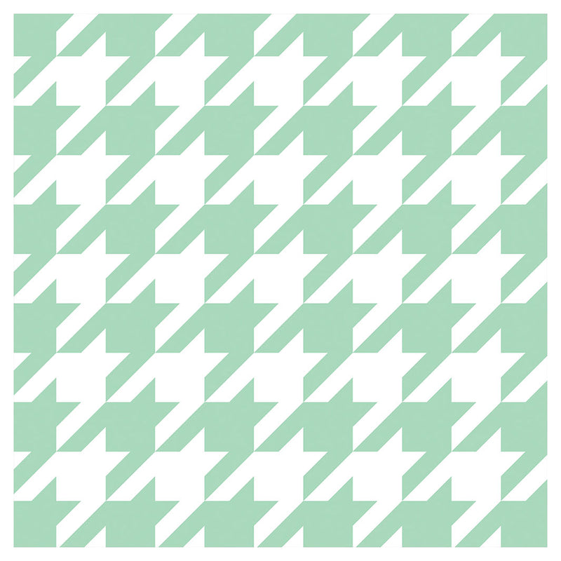 HOUNDSTOOTH LIGHT GREEN SQUARE COASTER
