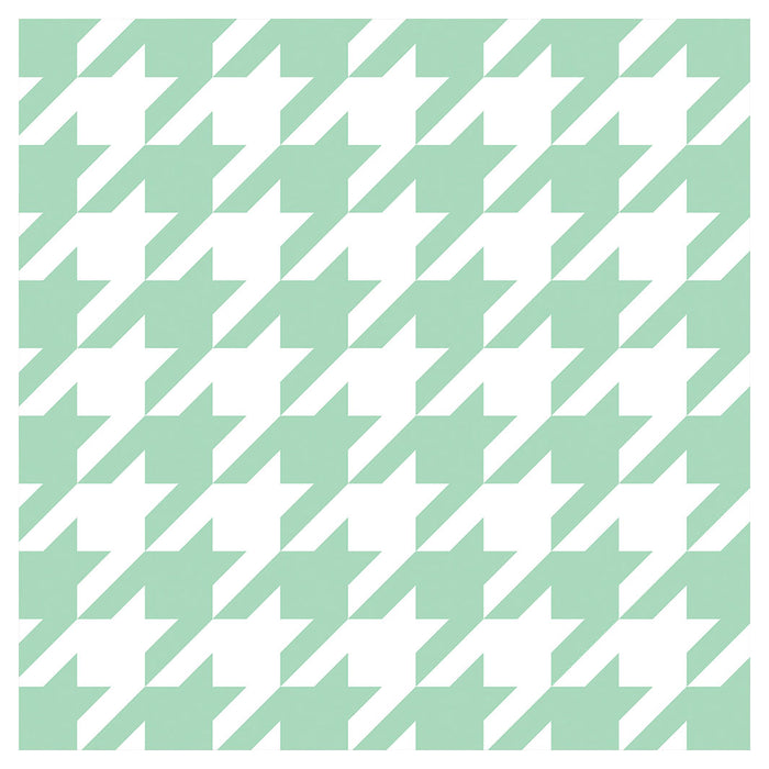 HOUNDSTOOTH LIGHT GREEN SQUARE COASTER