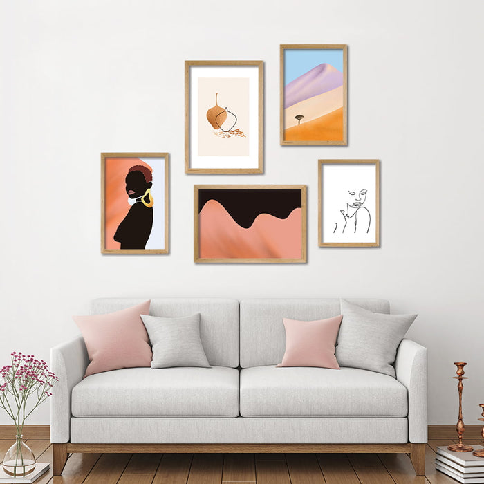 African Inspired Curated Wall Art 5 Piece