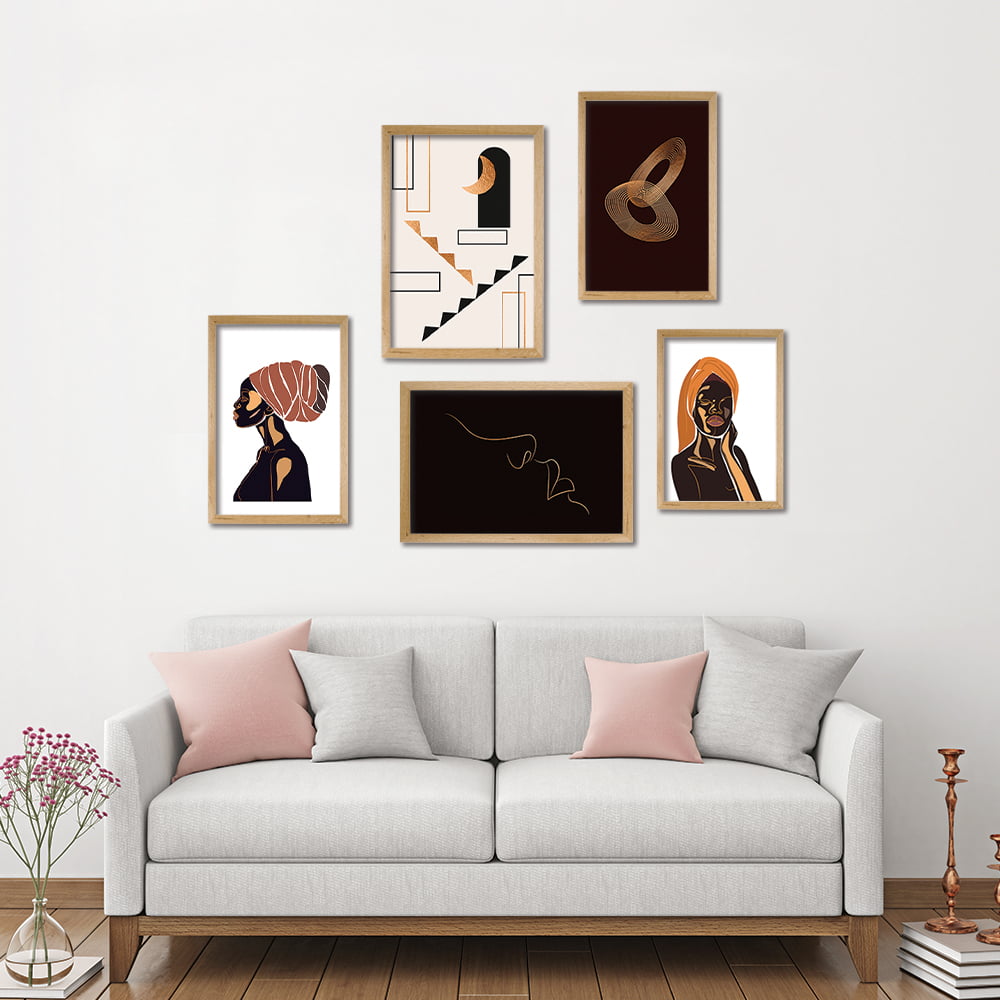 African Beauty Curated Wall Art 5 Piece