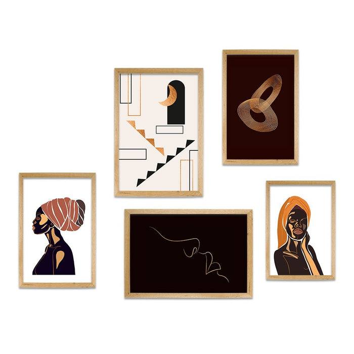 African Beauty Curated Wall Art 5 Piece