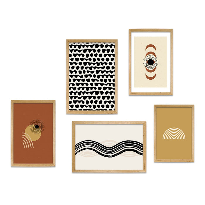 Abstract Curated Wall Art 5 Piece