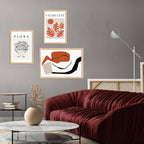 Flora Line Art Curated Wall Art 3 Piece