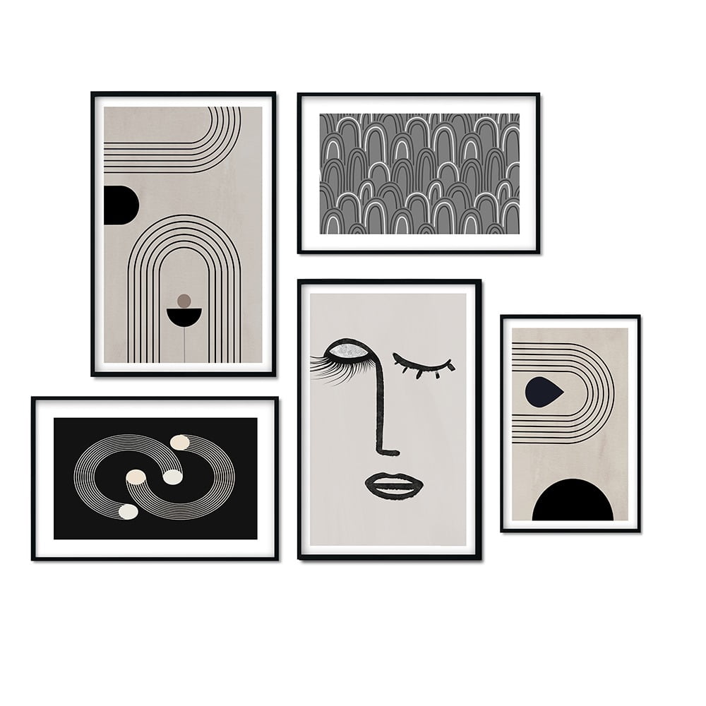 MODERN GEO LINE ART 5 PIECE