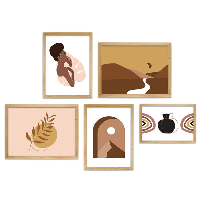 African Curated Wall Art 5 Piece