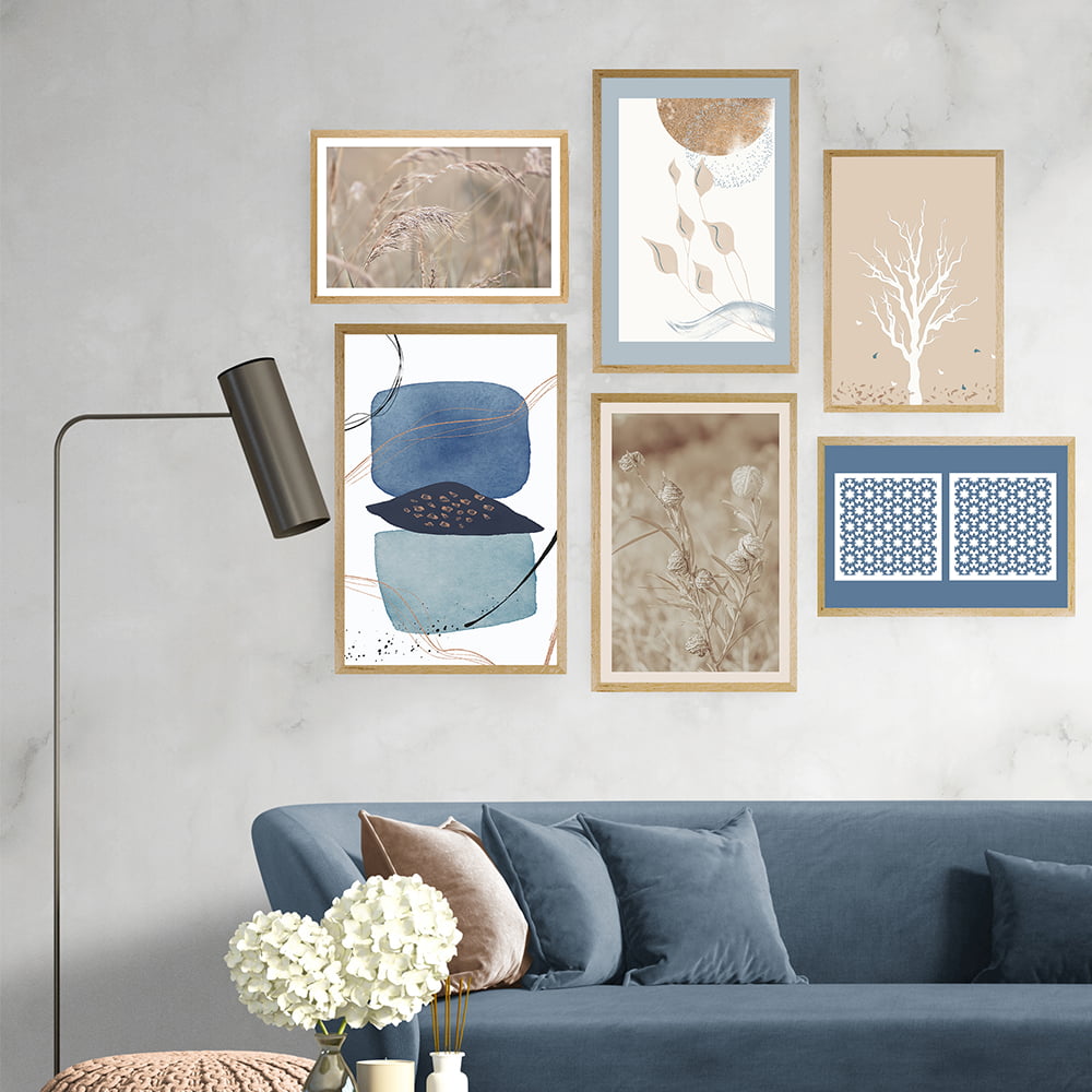 COLLAGE ABSTRACT NATURAL 6 PIECE