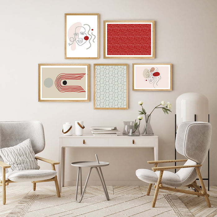 Line Art Curated Wall Art 5 Piece