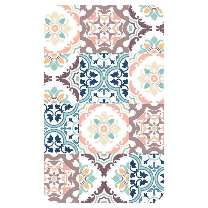 PATTERN BLUE AND MAUVE TILE KITCHEN TOWEL