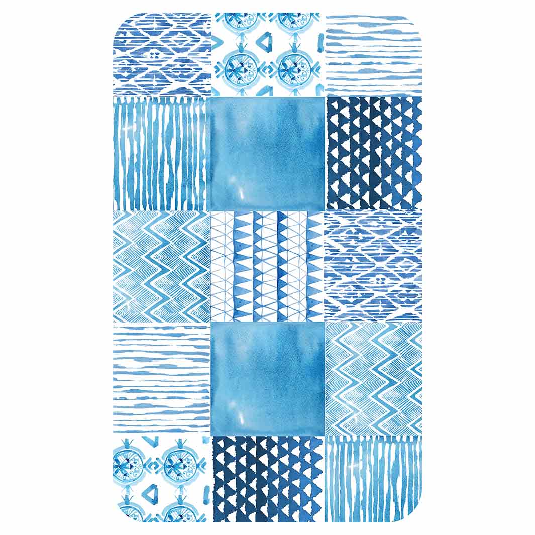 PATTERN BLUE WATERCOLOUR TILE KITCHEN TOWEL