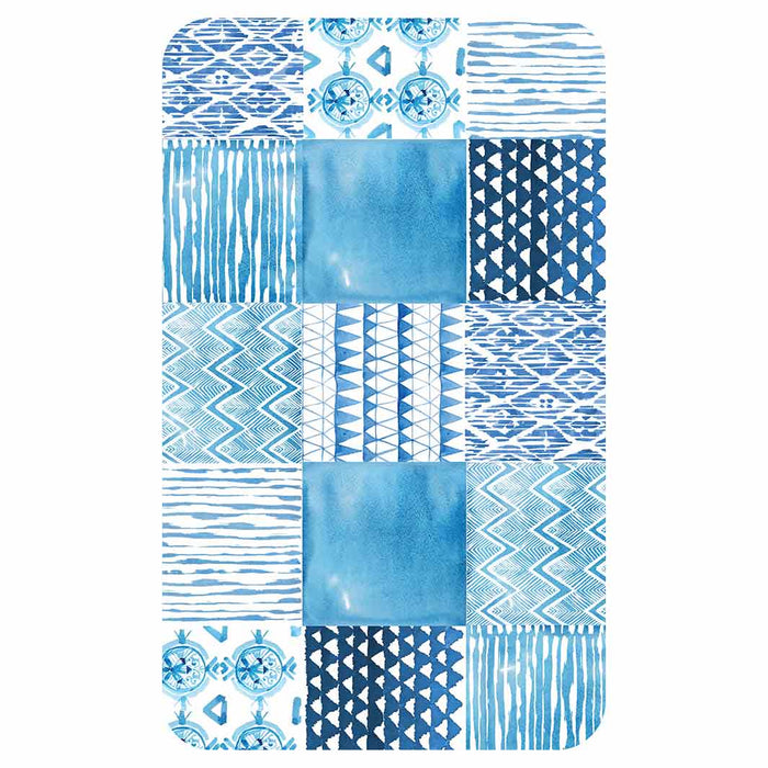 PATTERN BLUE WATERCOLOUR TILE KITCHEN TOWEL