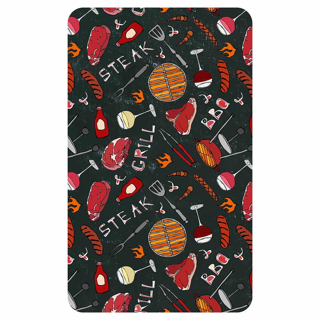 BBQ STEAK PATTERN COLOUR KITCHEN TOWEL