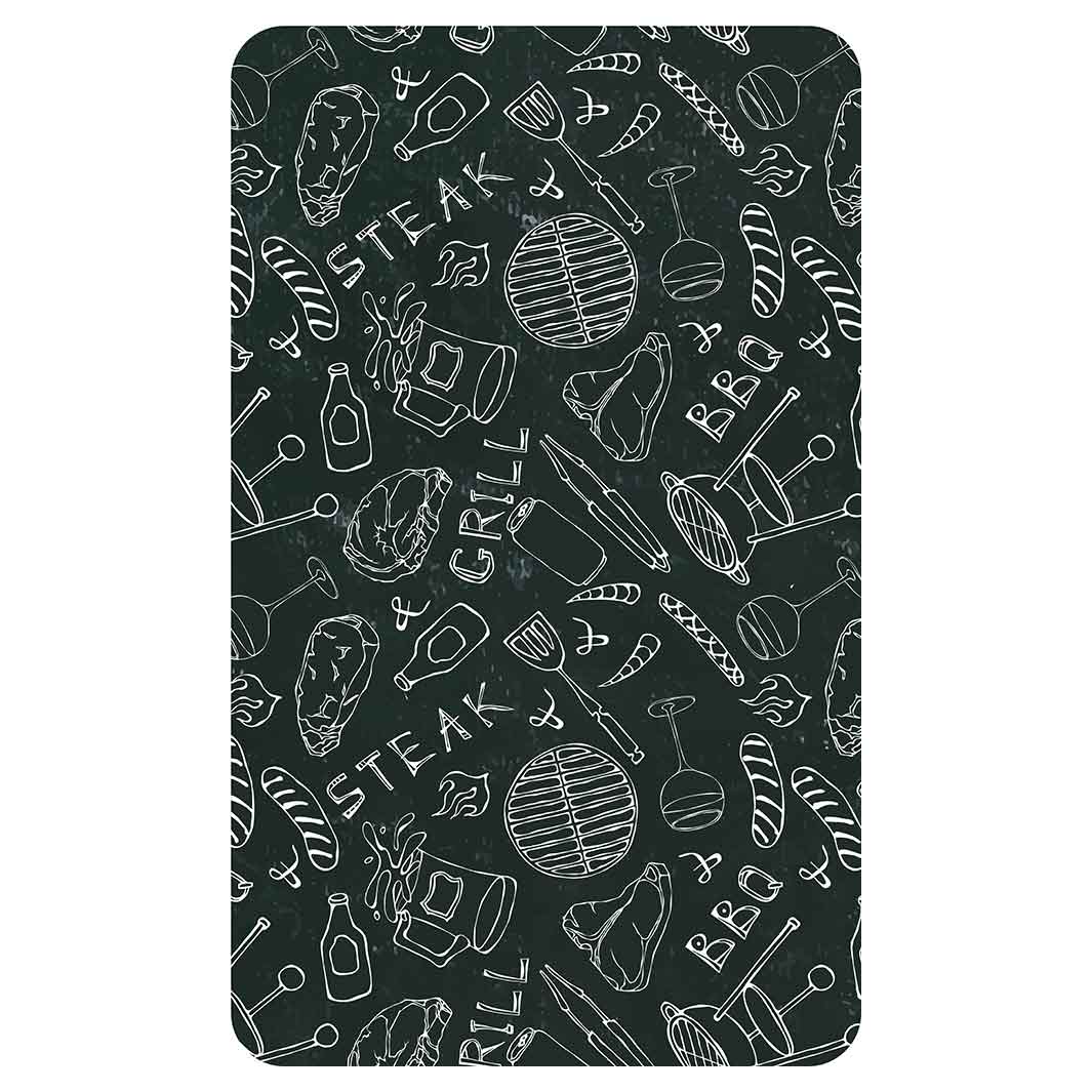 BBQ STEAK PATTERN WHITE KITCHEN TOWEL