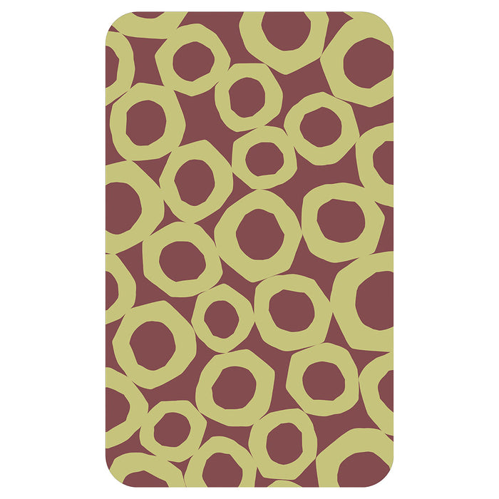 GEOMETRIC GREEN AND MAUVE PATTERN KITCHEN TOWEL