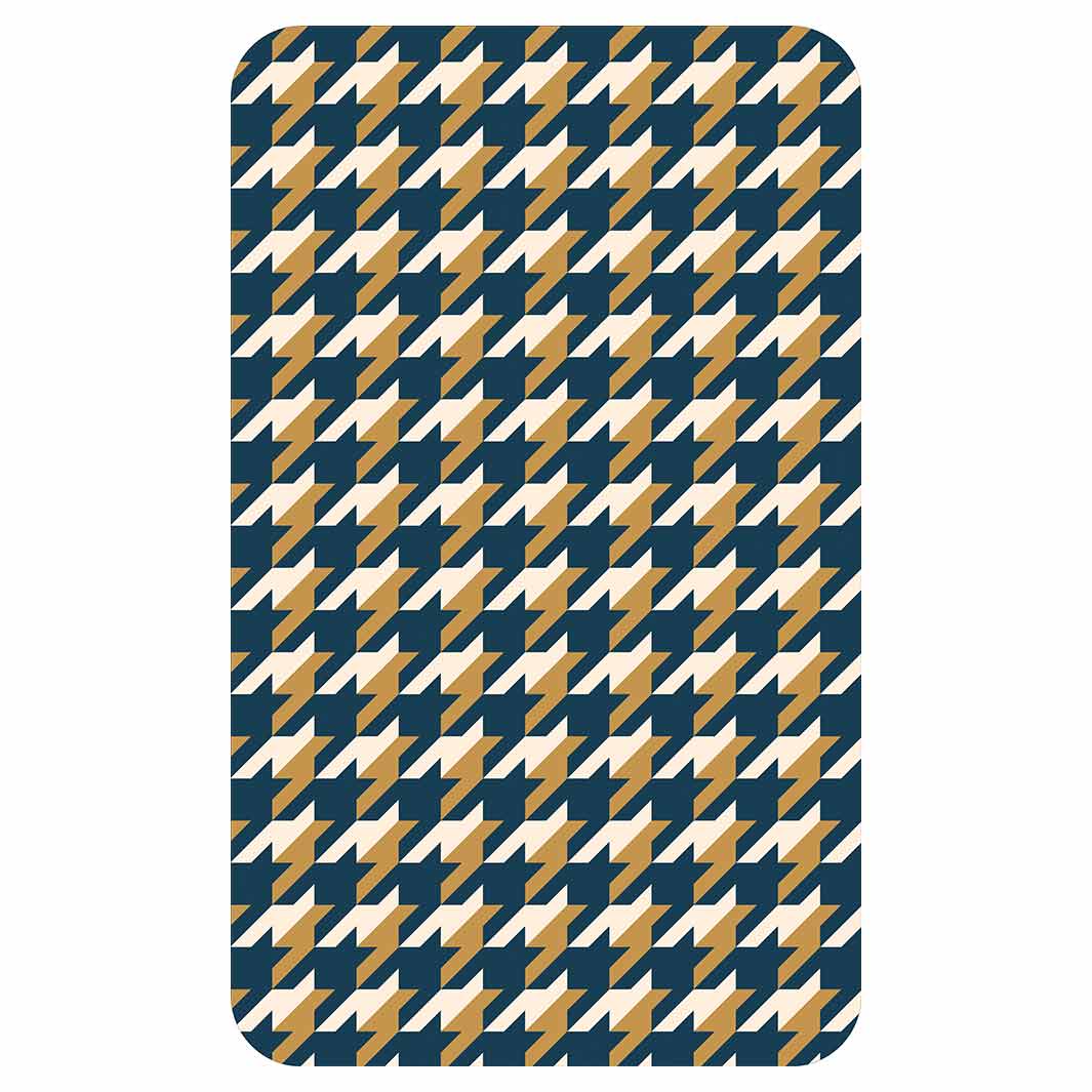 HOUNDSTOOTH BLUE AND GOLD KITCHEN TOWEL
