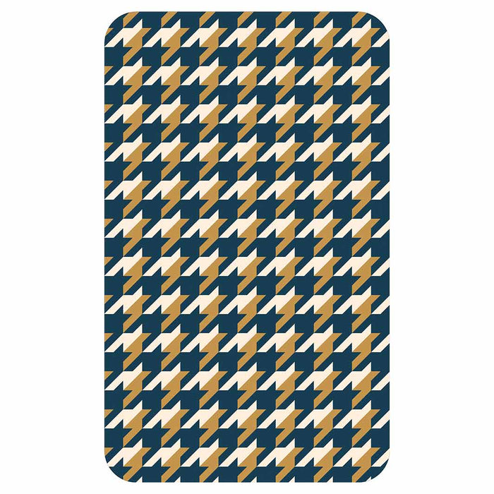 HOUNDSTOOTH BLUE AND GOLD KITCHEN TOWEL