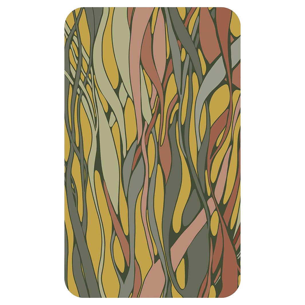 WAVY LINE ART MUSTARD AND PINK KITCHEN TOWEL