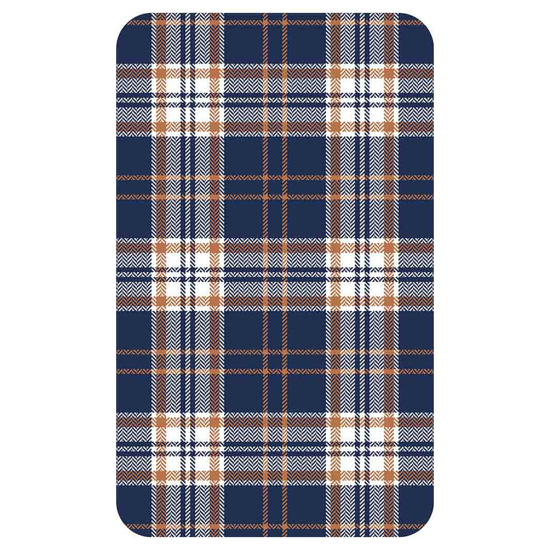 NAVY AND GOLD PLAID PATTERN KITCHEN TOWEL