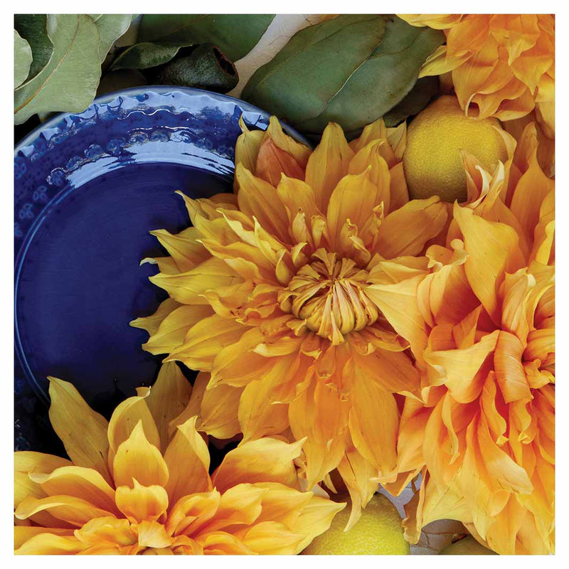 FLORAL YELLOW CHRYSANTHEMUM FLOWERS WITH FOLIAGE MAKE-UP BAG