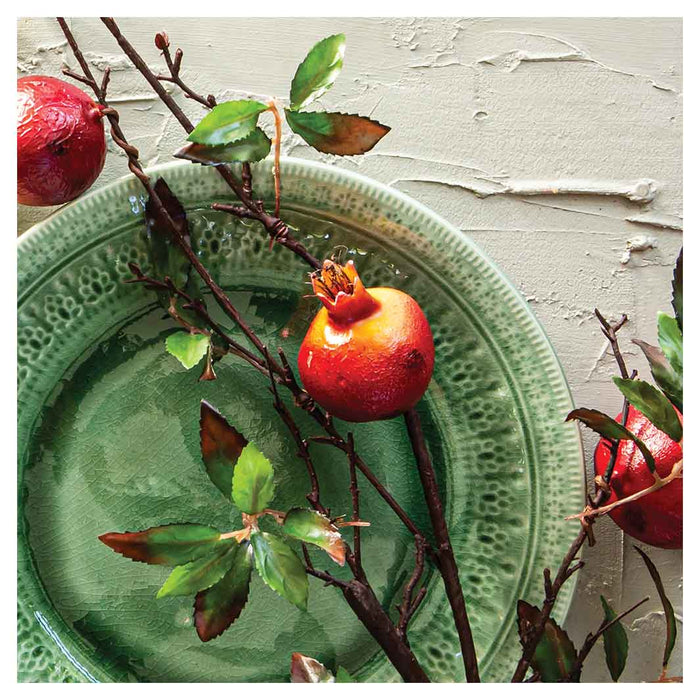 NATURAL RED POMEGRANATES ON GREEN PLATE MAKE-UP BAG