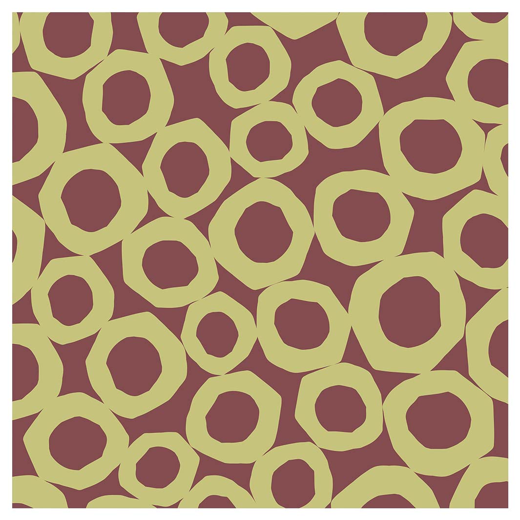 GEOMETRIC GREEN AND MAUVE PATTERN MAKE-UP BAG