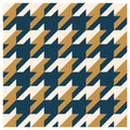 HOUNDSTOOTH BLUE AND GOLD MAKE-UP BAG