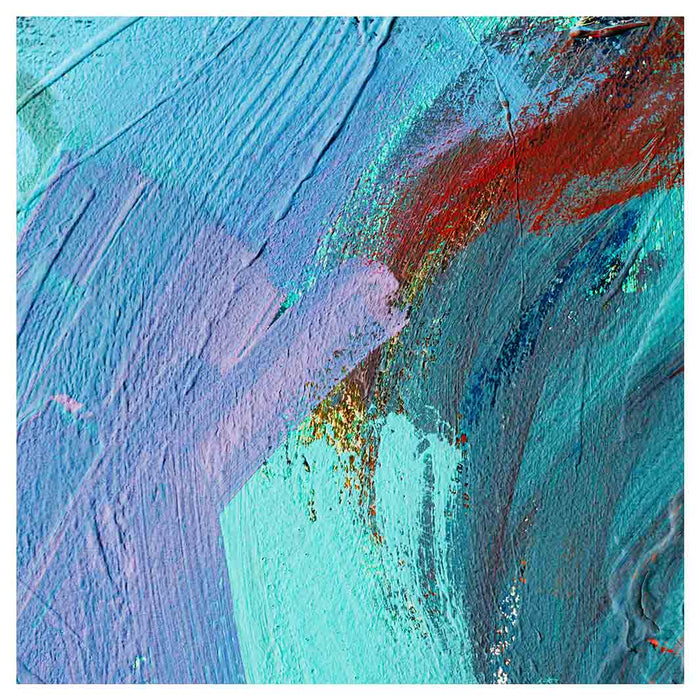 PAINT AQUA AND MAROON ACRYLIC TEXTURE MAKE-UP BAG