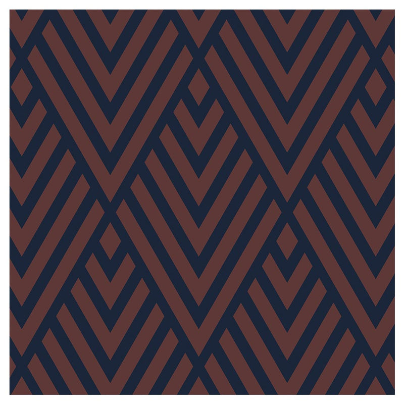 BROWN AND NAVY DIAMOND PATTERN MAKE-UP BAG