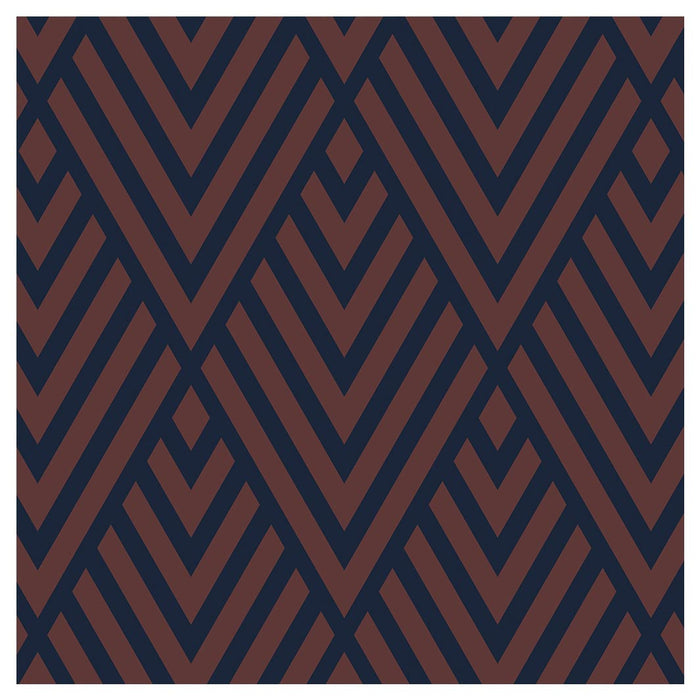 BROWN AND NAVY DIAMOND PATTERN MAKE-UP BAG