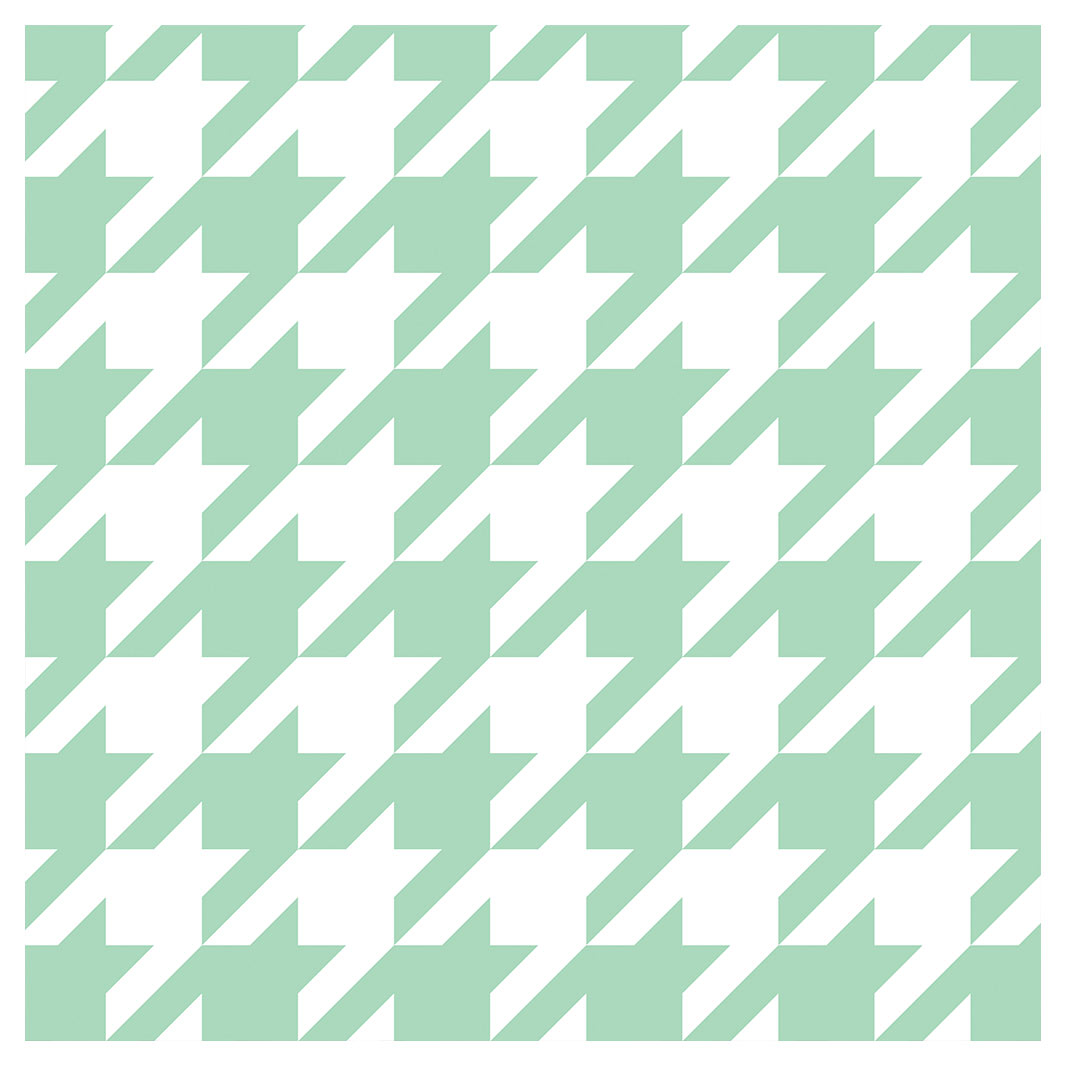 HOUNDSTOOTH LIGHT GREEN MAKE-UP BAG