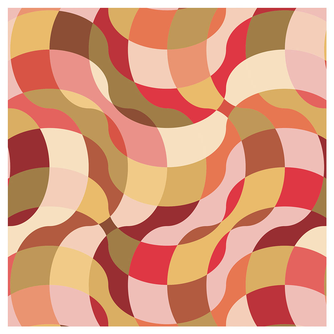 RETRO WAVE PATTERN PINKS AND MUSTARD MAKE-UP BAG