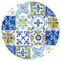 PATTERN BLUE AND YELLOW WATERCOLOUR LISBON TILE MOUSEPAD