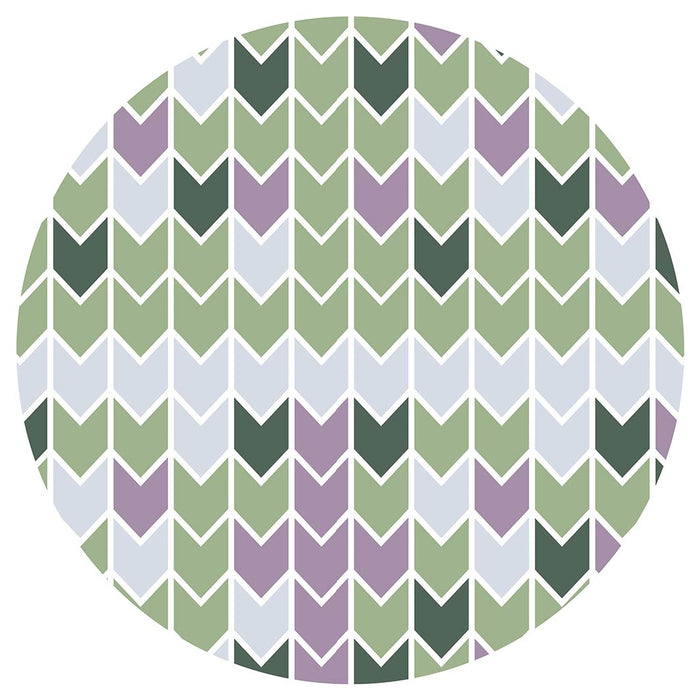 GEOMETRIC GREEN AND PURPLE ARROW PATTERN MOUSEPAD