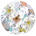 ABSTRACT FLOWERS GREY AND ORANGE PATTERN MOUSEPAD
