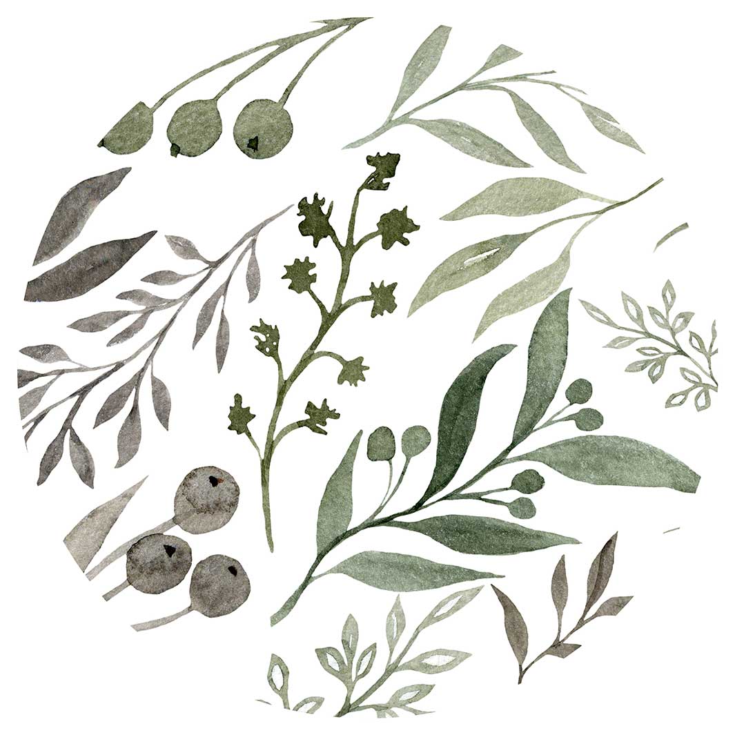 WATERCOLOUR GREEN LEAVES MOUSEPAD