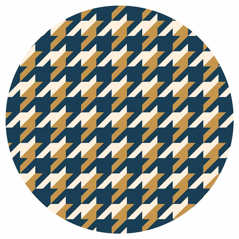 HOUNDSTOOTH BLUE AND GOLD MOUSEPAD