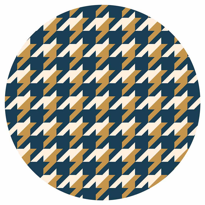 HOUNDSTOOTH BLUE AND GOLD MOUSEPAD