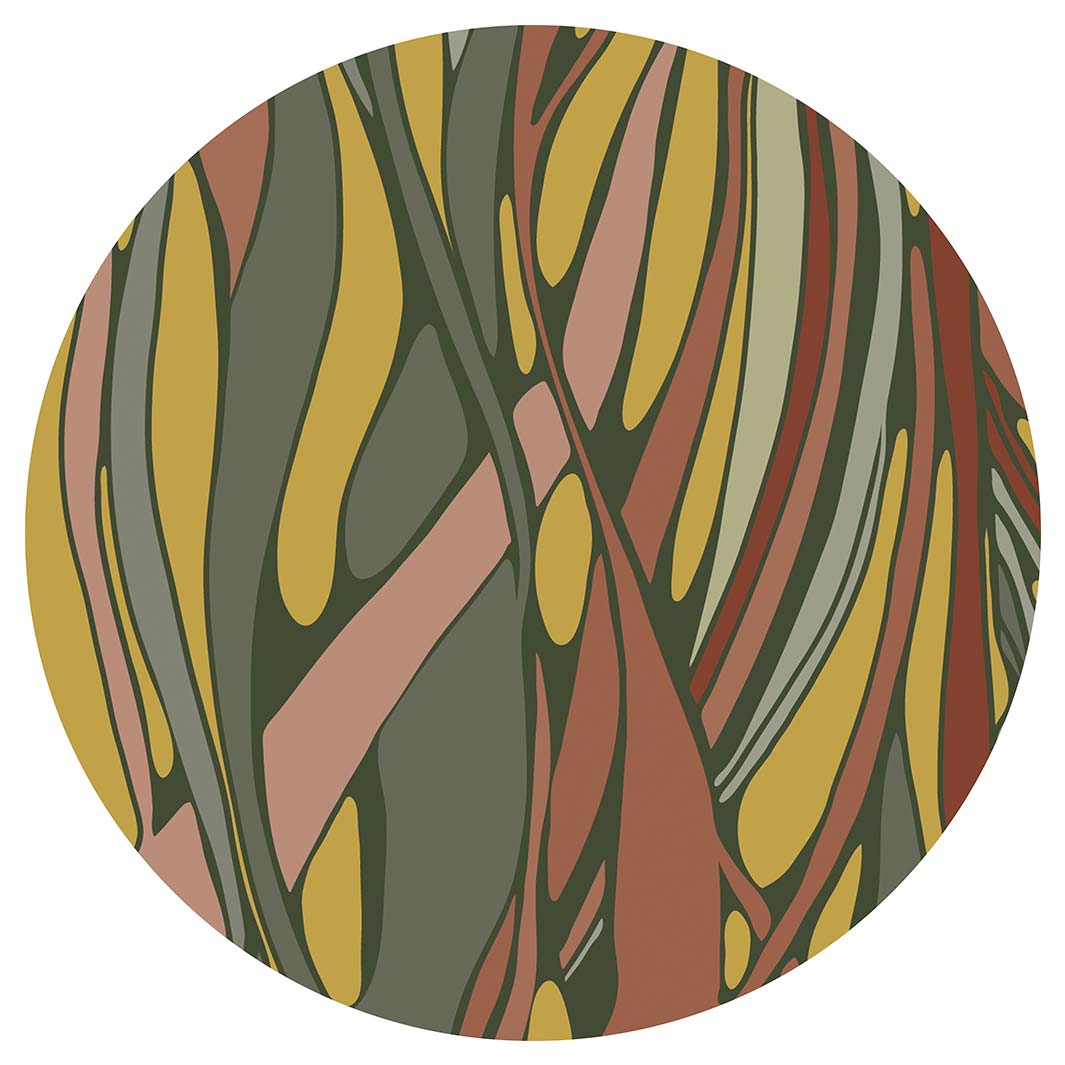 WAVY LINE ART MUSTARD AND PINK MOUSEPAD
