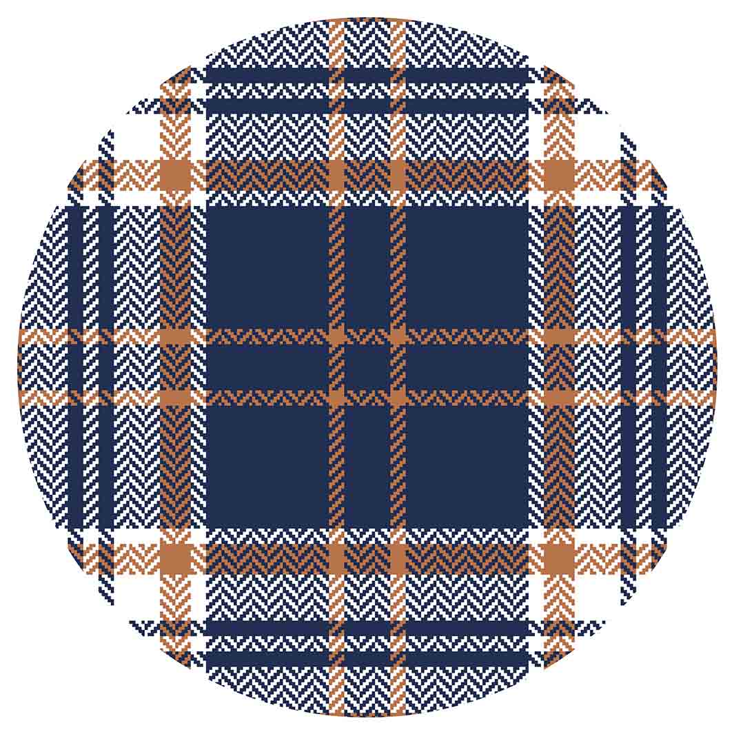 NAVY AND GOLD PLAID PATTERN MOUSEPAD